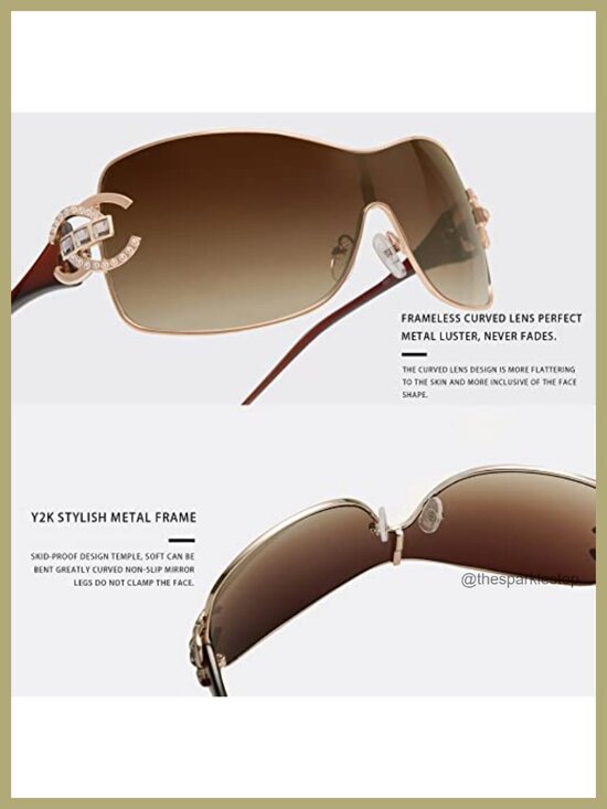 Oversized Y2K Wrap Around Sunglasses Party Driving UV400 main image 6